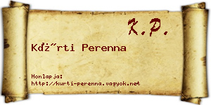 Kürti Perenna névjegykártya